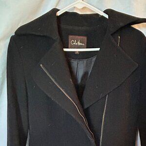 Cole Haan Wool Blend Black Coat